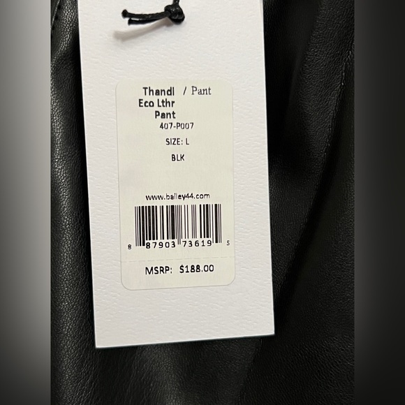 Bailey/44 Thandi Black Eco Leather Wide-Leg Capri Pants Size Large - Picture 7 of 12